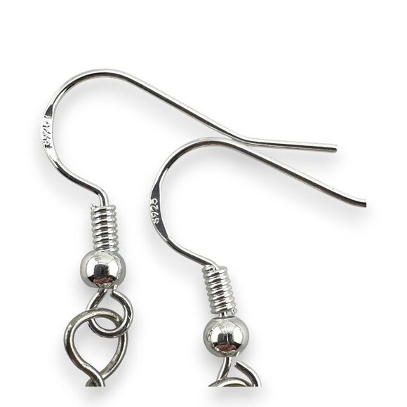 Faceted Black Onyx Earrings 925 Sterling Silver French Hooks - Picture 4 of 13